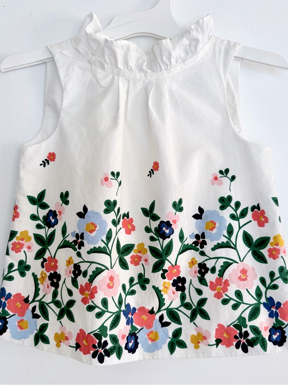 Janie and Jack Girls Floral Ruffle Top (18–24 Months)